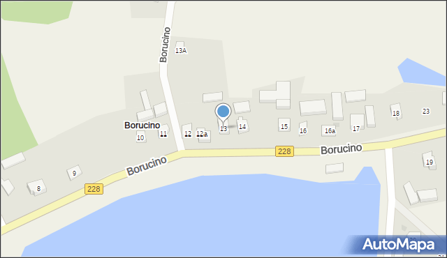 Borucino, Borucino, 13, mapa Borucino