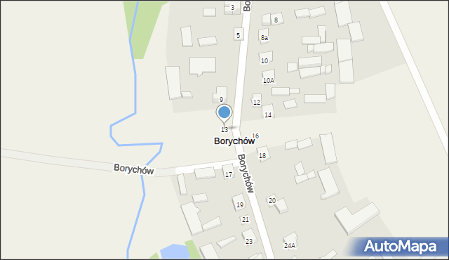 Borychów, Borychów, 13, mapa Borychów