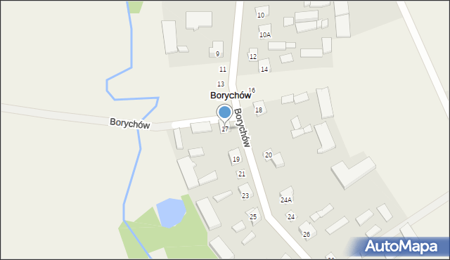 Borychów, Borychów, 17, mapa Borychów