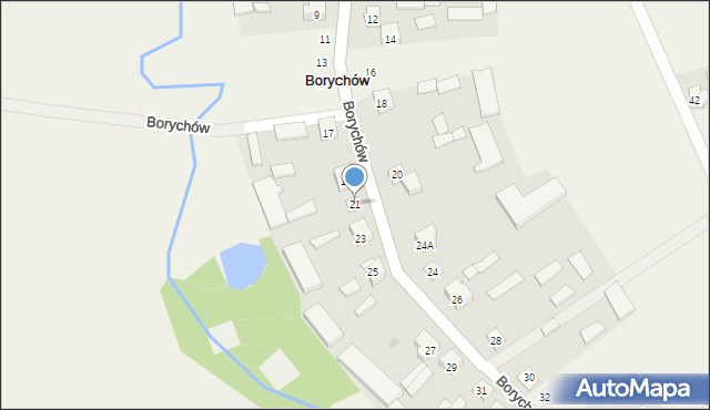 Borychów, Borychów, 21, mapa Borychów