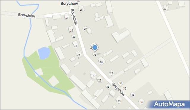 Borychów, Borychów, 24, mapa Borychów