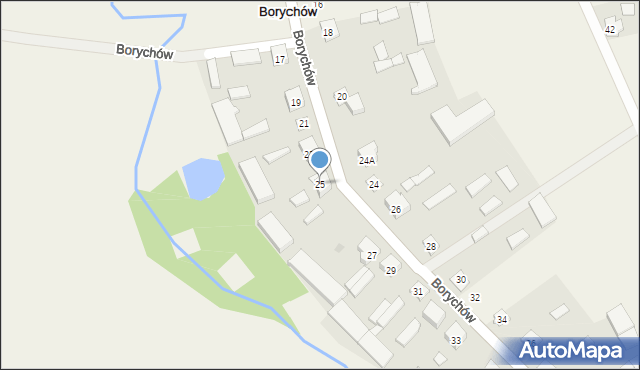 Borychów, Borychów, 25, mapa Borychów