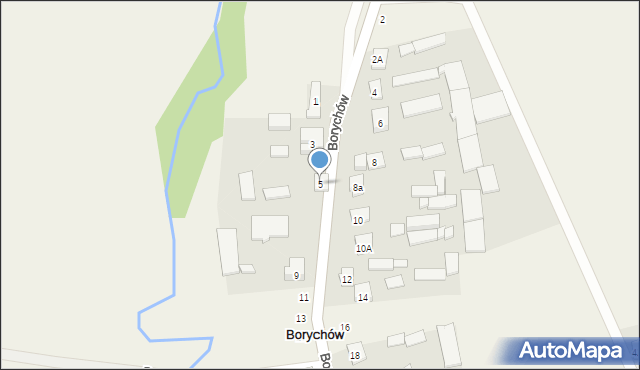 Borychów, Borychów, 5, mapa Borychów