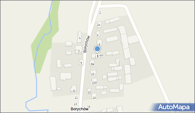 Borychów, Borychów, 8, mapa Borychów