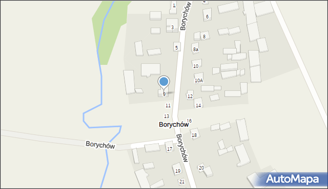 Borychów, Borychów, 9, mapa Borychów