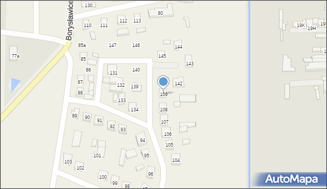 Borysławice, Borysławice, 109, mapa Borysławice