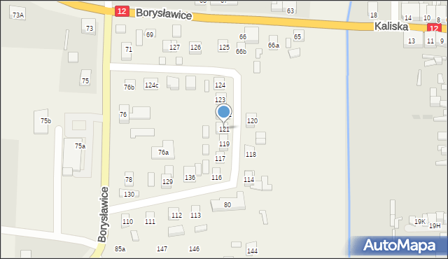 Borysławice, Borysławice, 121, mapa Borysławice