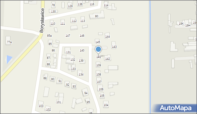 Borysławice, Borysławice, 141, mapa Borysławice