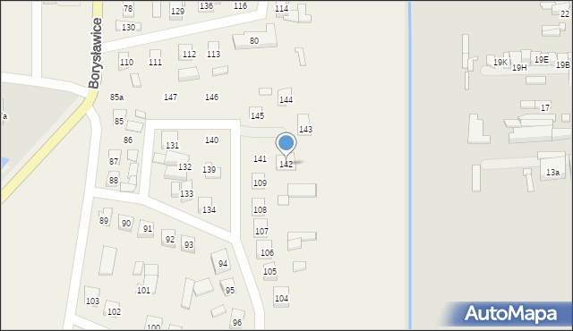 Borysławice, Borysławice, 142, mapa Borysławice