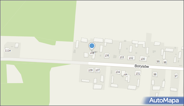 Borysów, Borysów, 108, mapa Borysów