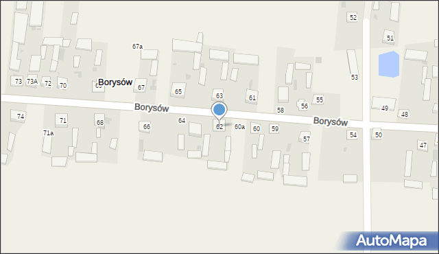 Borysów, Borysów, 62, mapa Borysów