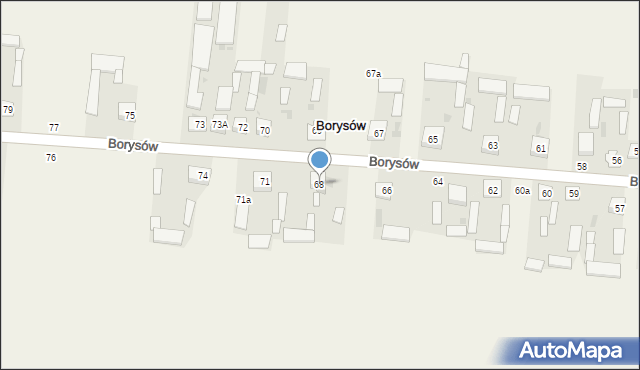 Borysów, Borysów, 68, mapa Borysów