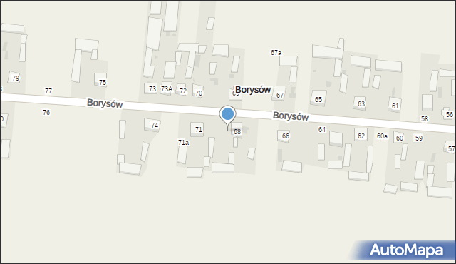 Borysów, Borysów, 68A, mapa Borysów