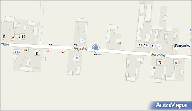 Borysów, Borysów, 76, mapa Borysów