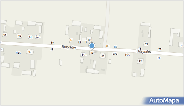 Borysów, Borysów, 84, mapa Borysów