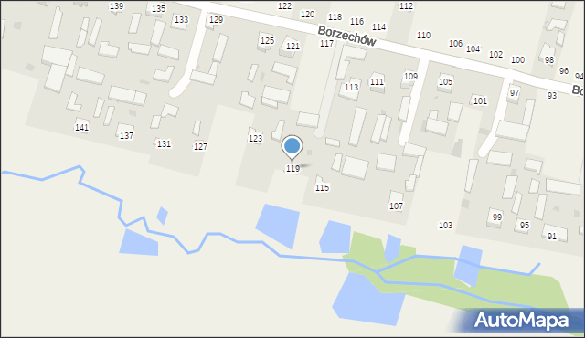Borzechów, Borzechów, 119, mapa Borzechów