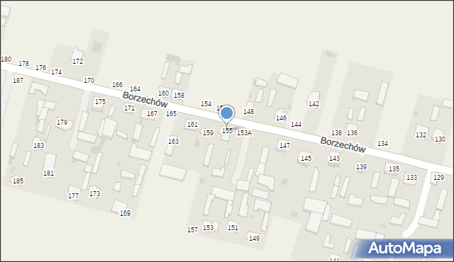 Borzechów, Borzechów, 155, mapa Borzechów