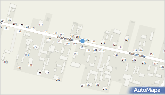 Borzechów, Borzechów, 161, mapa Borzechów