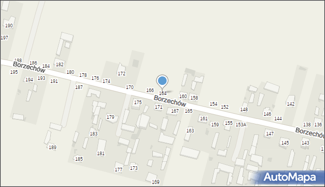 Borzechów, Borzechów, 164, mapa Borzechów