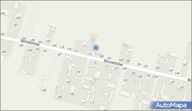 Borzechów, Borzechów, 168, mapa Borzechów