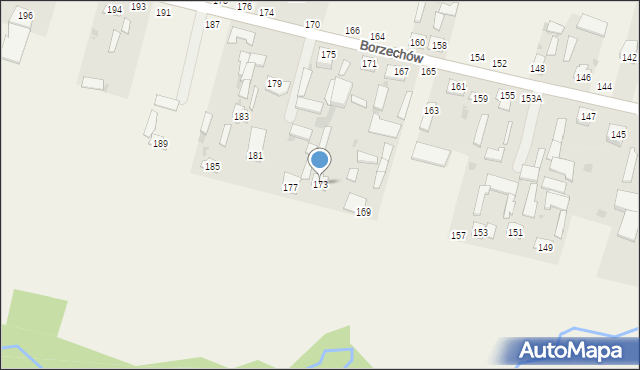 Borzechów, Borzechów, 173, mapa Borzechów