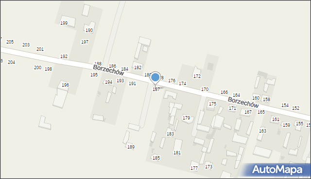 Borzechów, Borzechów, 187, mapa Borzechów