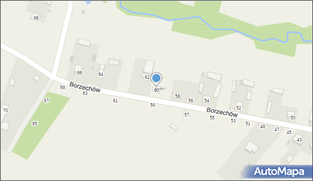 Borzechów, Borzechów, 60, mapa Borzechów