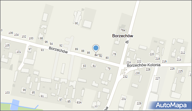 Borzechów, Borzechów, 84, mapa Borzechów