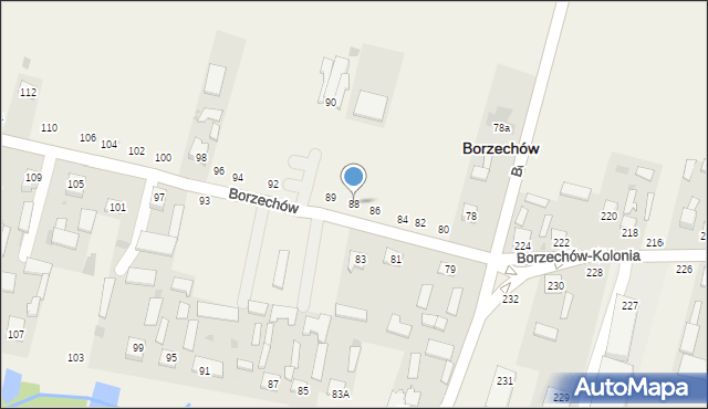 Borzechów, Borzechów, 88, mapa Borzechów