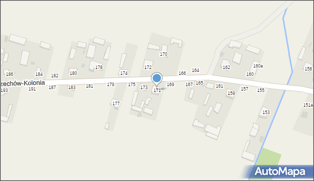 Borzechów-Kolonia, Borzechów-Kolonia, 171, mapa Borzechów-Kolonia