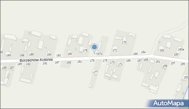 Borzechów-Kolonia, Borzechów-Kolonia, 176, mapa Borzechów-Kolonia