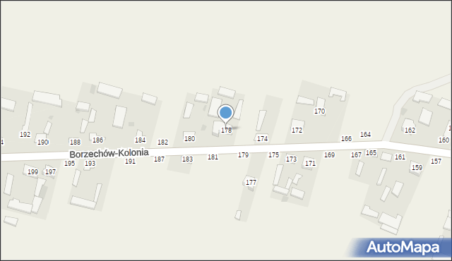 Borzechów-Kolonia, Borzechów-Kolonia, 178, mapa Borzechów-Kolonia