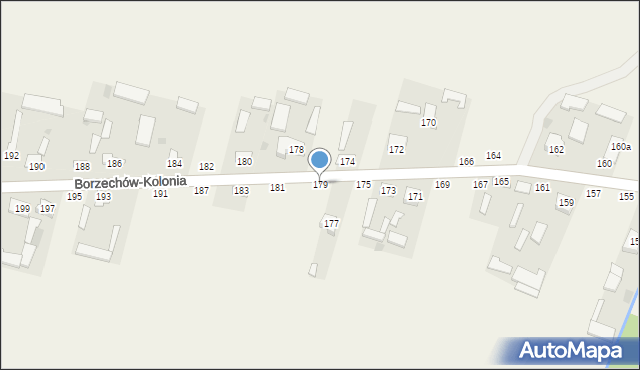 Borzechów-Kolonia, Borzechów-Kolonia, 179, mapa Borzechów-Kolonia