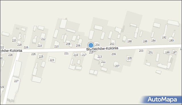 Borzechów-Kolonia, Borzechów-Kolonia, 215, mapa Borzechów-Kolonia