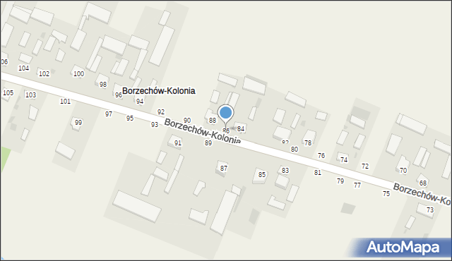 Borzechów-Kolonia, Borzechów-Kolonia, 86, mapa Borzechów-Kolonia