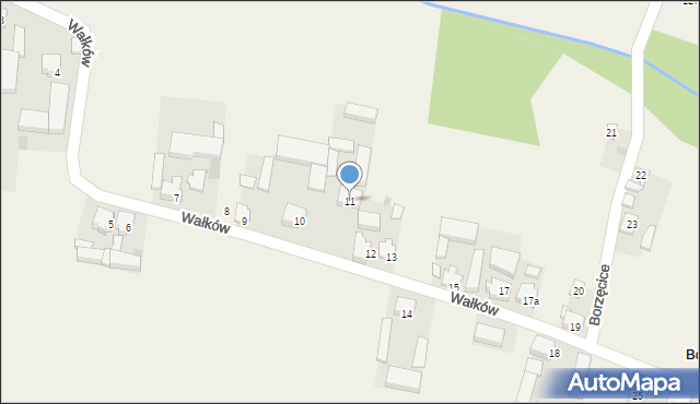 Borzęcice, Borzęcice, 11, mapa Borzęcice