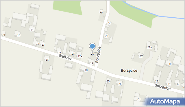 Borzęcice, Borzęcice, 20, mapa Borzęcice