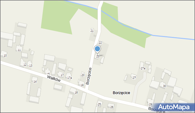 Borzęcice, Borzęcice, 23, mapa Borzęcice