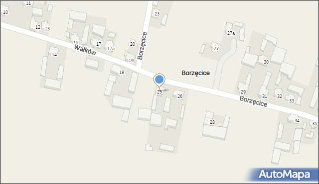 Borzęcice, Borzęcice, 25, mapa Borzęcice