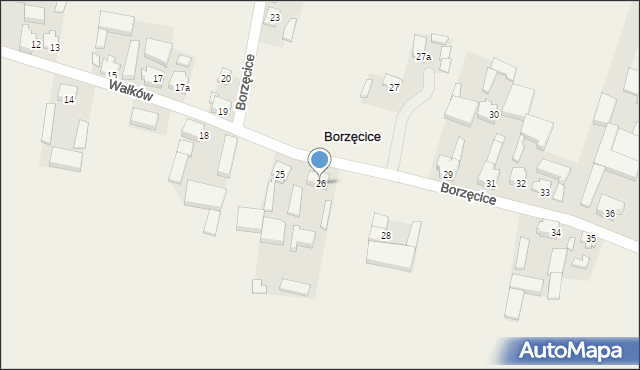 Borzęcice, Borzęcice, 26, mapa Borzęcice