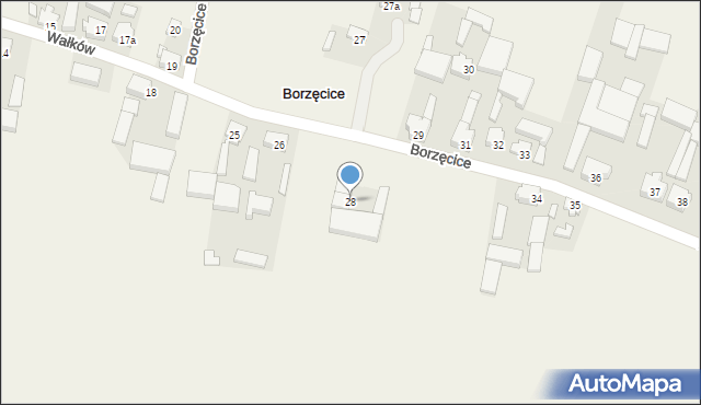 Borzęcice, Borzęcice, 28, mapa Borzęcice