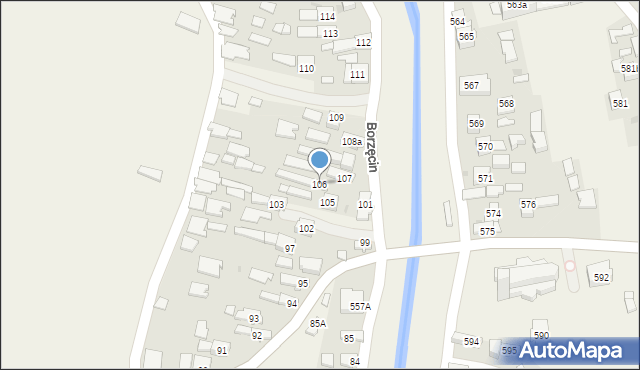 Borzęcin, Borzęcin, 106, mapa Borzęcin