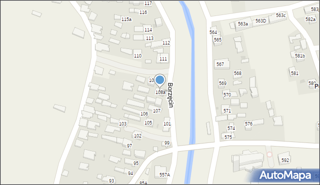 Borzęcin, Borzęcin, 108a, mapa Borzęcin