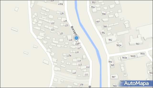 Borzęcin, Borzęcin, 118, mapa Borzęcin