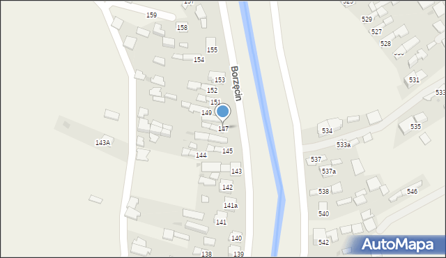 Borzęcin, Borzęcin, 147, mapa Borzęcin