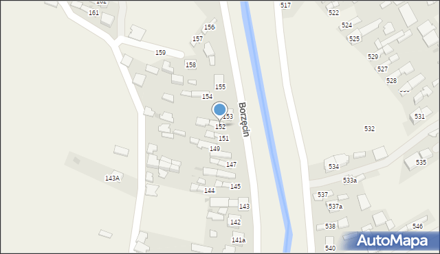 Borzęcin, Borzęcin, 152, mapa Borzęcin
