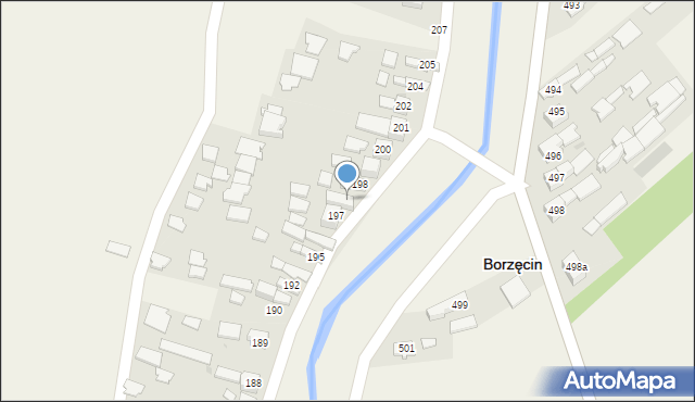 Borzęcin, Borzęcin, 197a, mapa Borzęcin