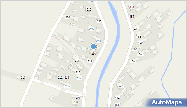 Borzęcin, Borzęcin, 220, mapa Borzęcin