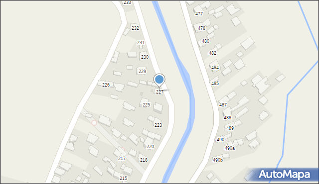 Borzęcin, Borzęcin, 227, mapa Borzęcin