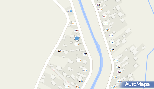 Borzęcin, Borzęcin, 229, mapa Borzęcin